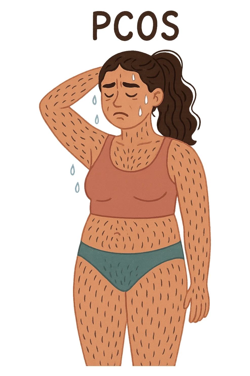 dONNA CON PCOS CON SUDORAZIONE E PELI OVUNQUE sticker