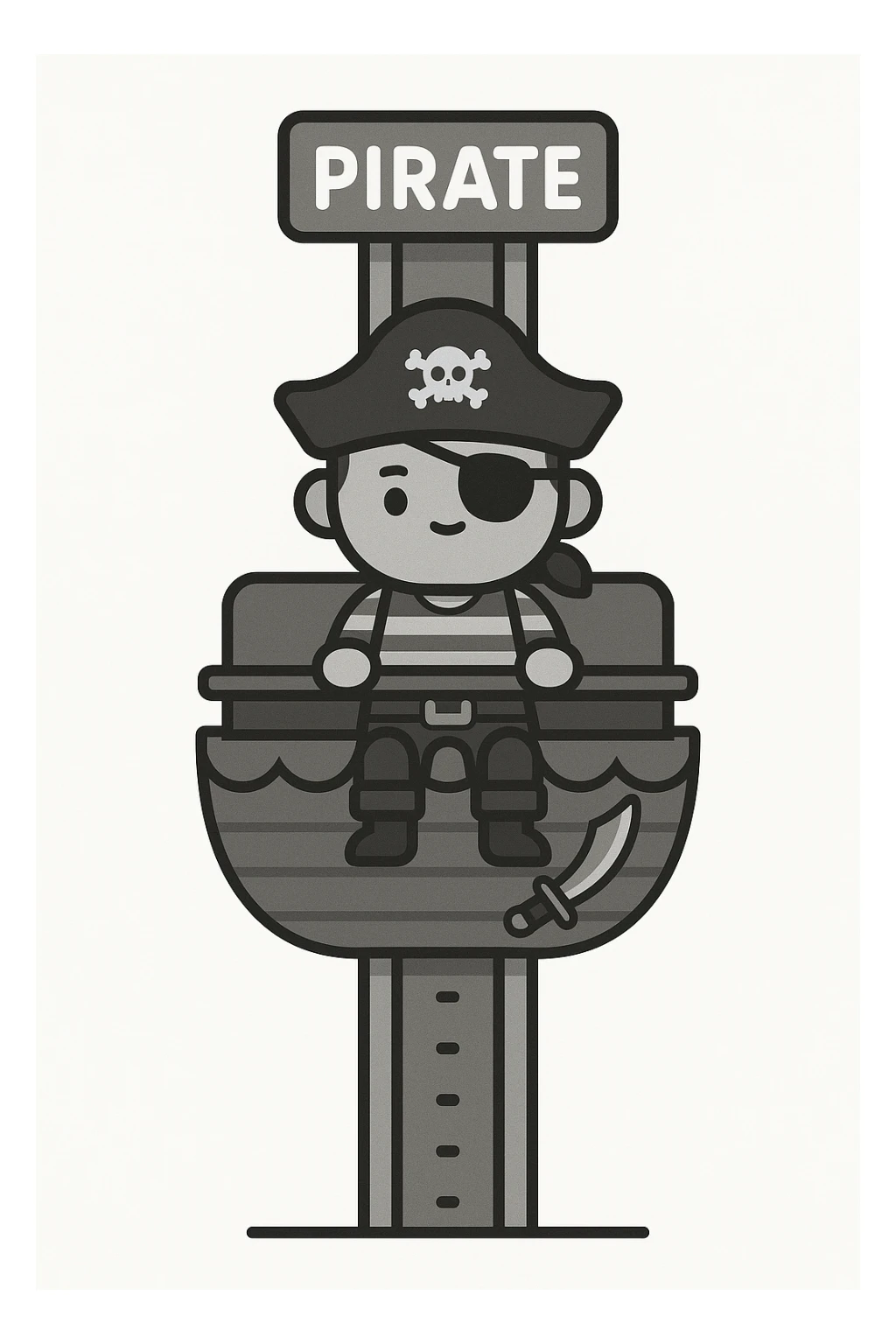 Un pirate sur une tour de chute de parc atrraction pirate  sticker