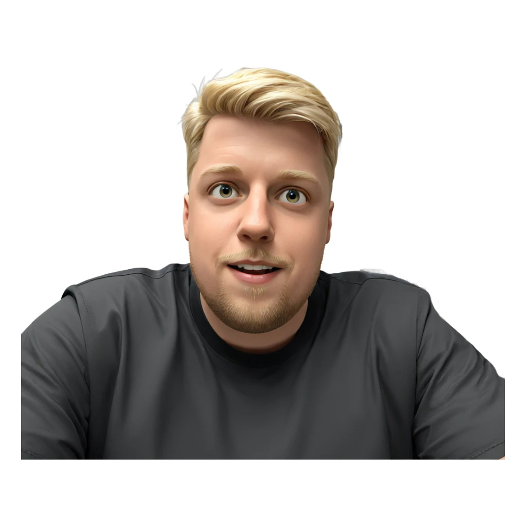 blonde boy in black shirt sticker