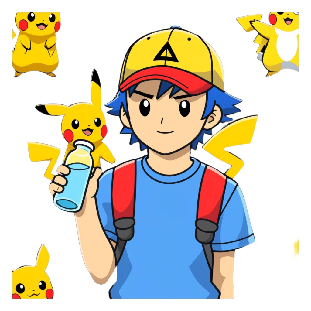 21 yo Handsome Ash Ketchum using a bong with picachu and other pokemon  sticker