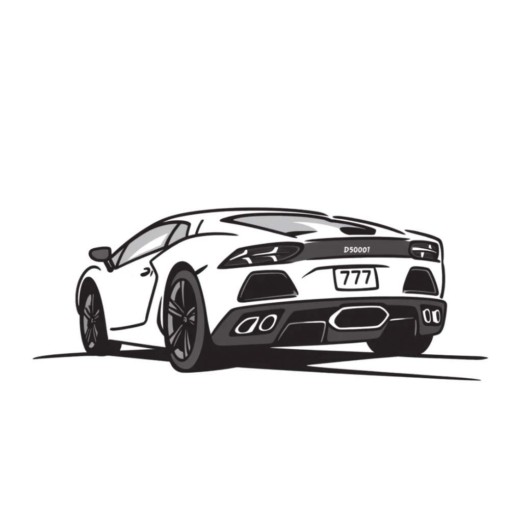 Lamborghini Aventador car with license plate 777 sticker