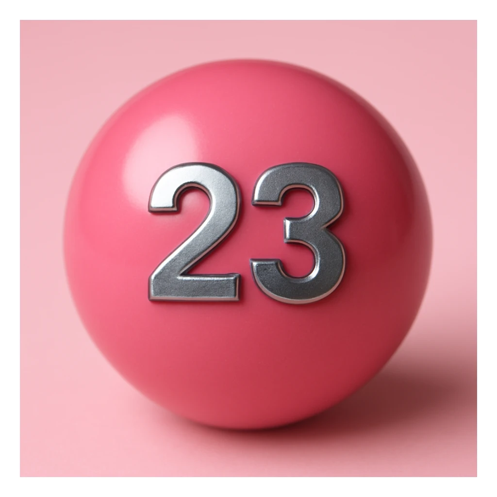 Make the number 23 metallic on the pink billiard ball sticker