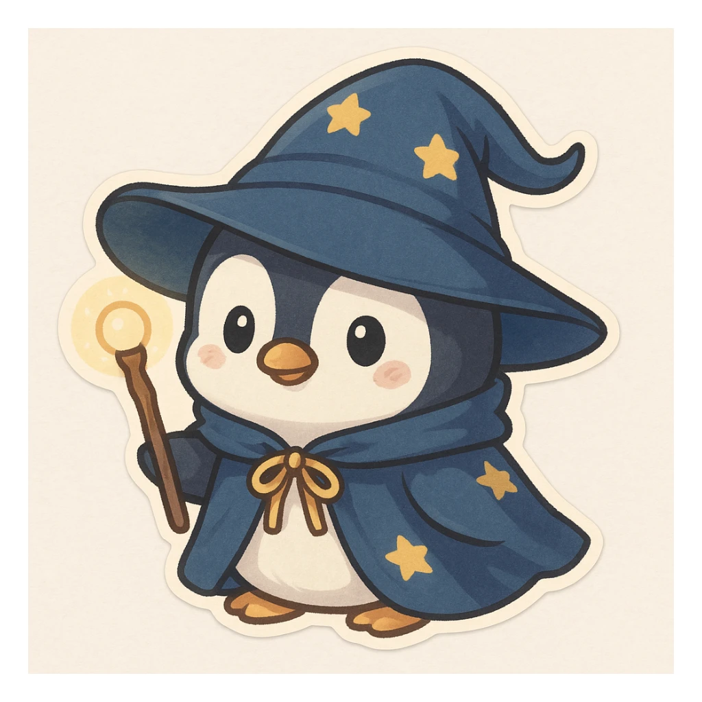 Penguin Wizard sticker