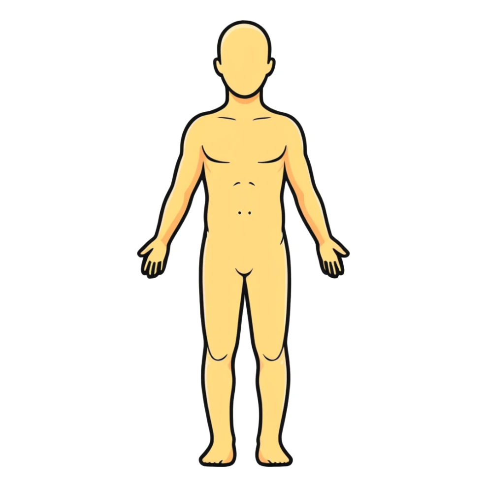 human body silhouette, standing, anatomical illustration sticker