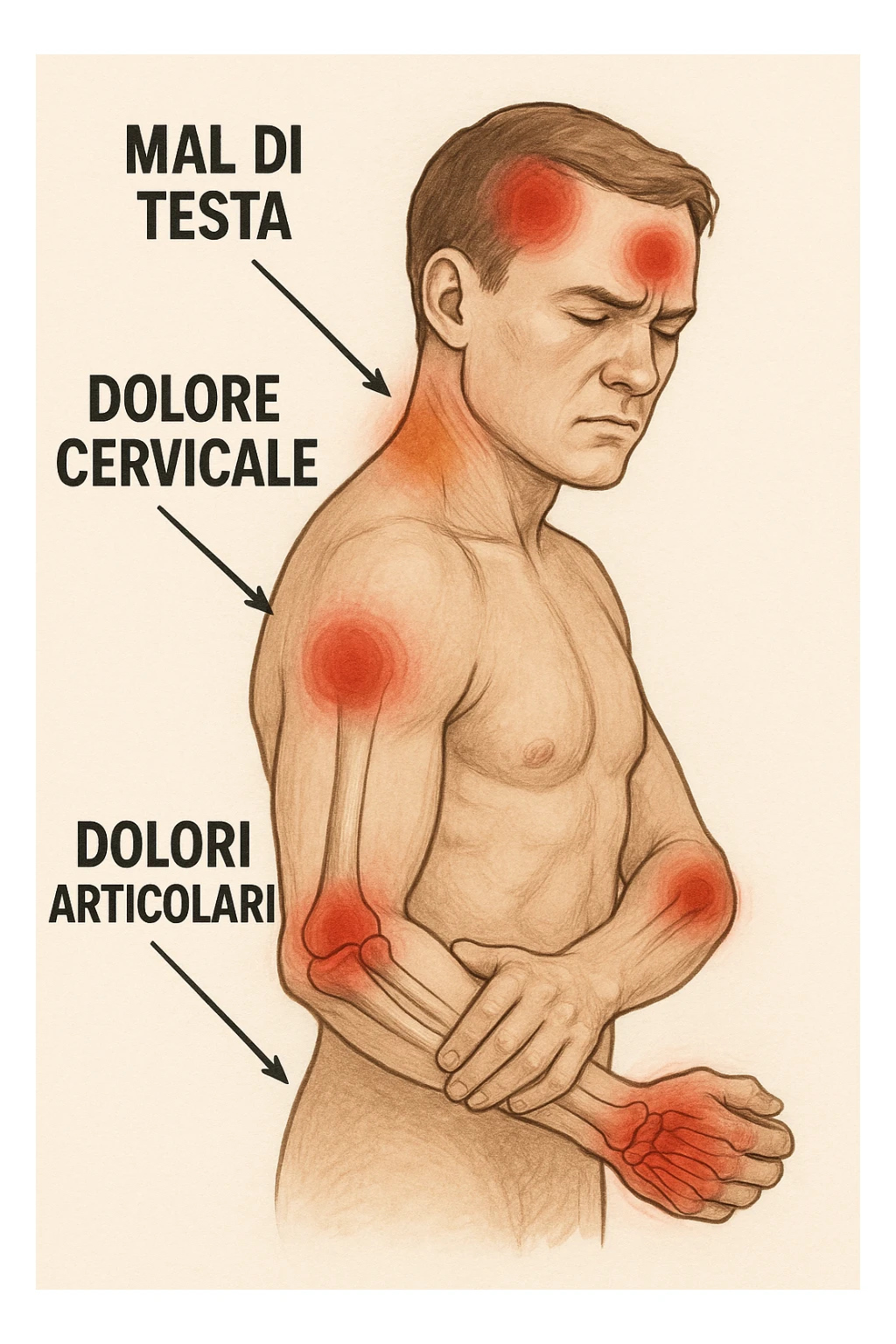 mal di testa cervicali dolori articolari in italiano sticker