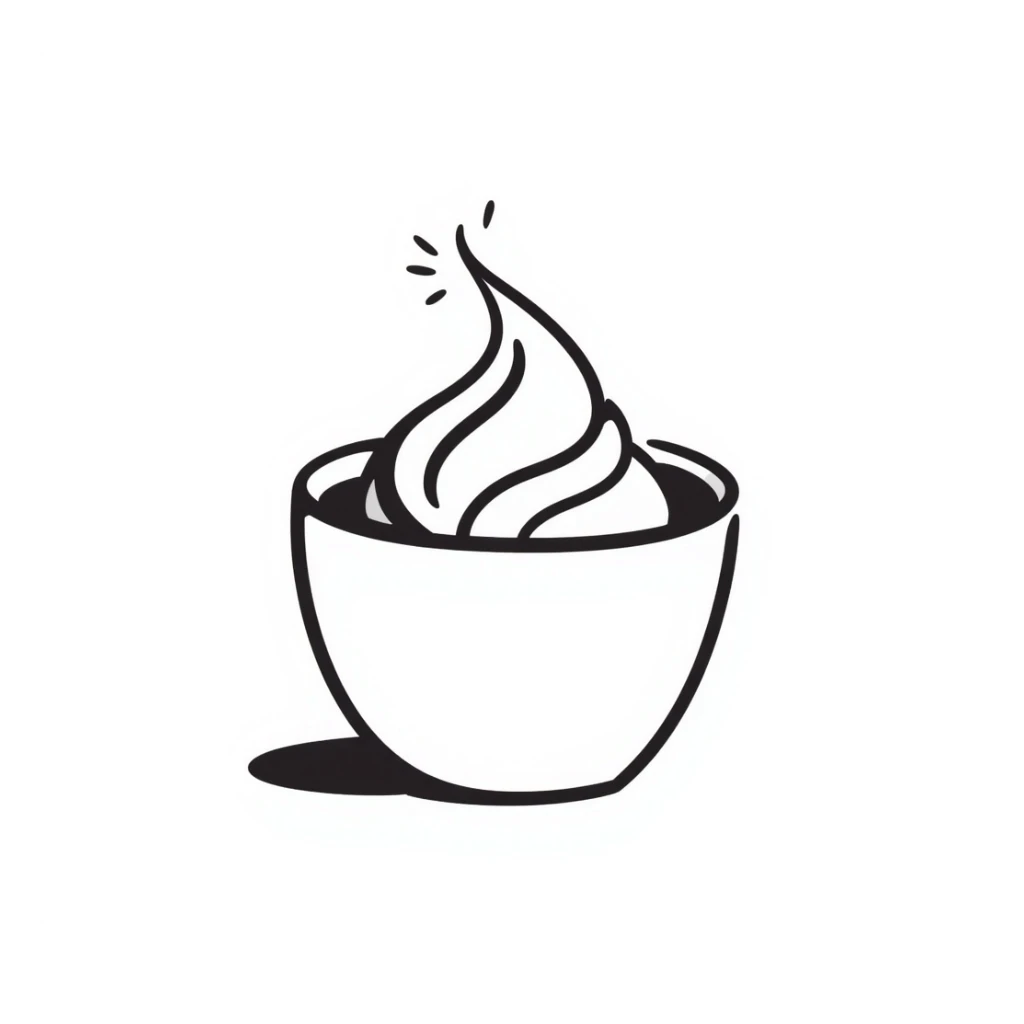 hand-drawn doodle style cappuccino in a cup sticker