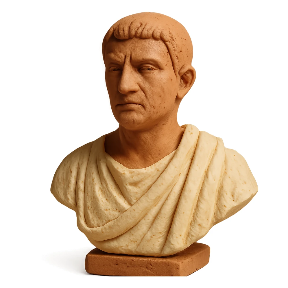 bust of Tiberius Gracchus wearing a Roman toga sticker