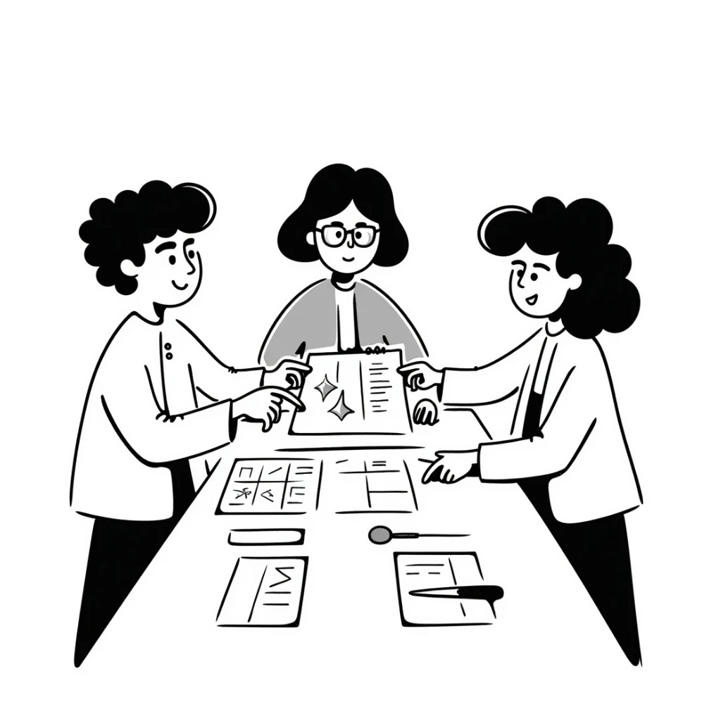 teamwork, hand-drawn doodle style, sketchy lines, informal, people working together sticker