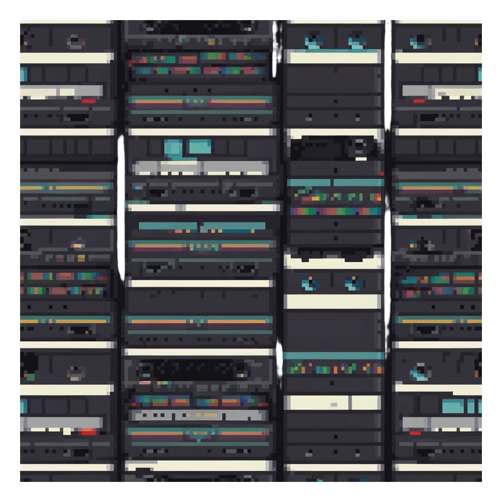 collection of VHS tapes stacked together sticker