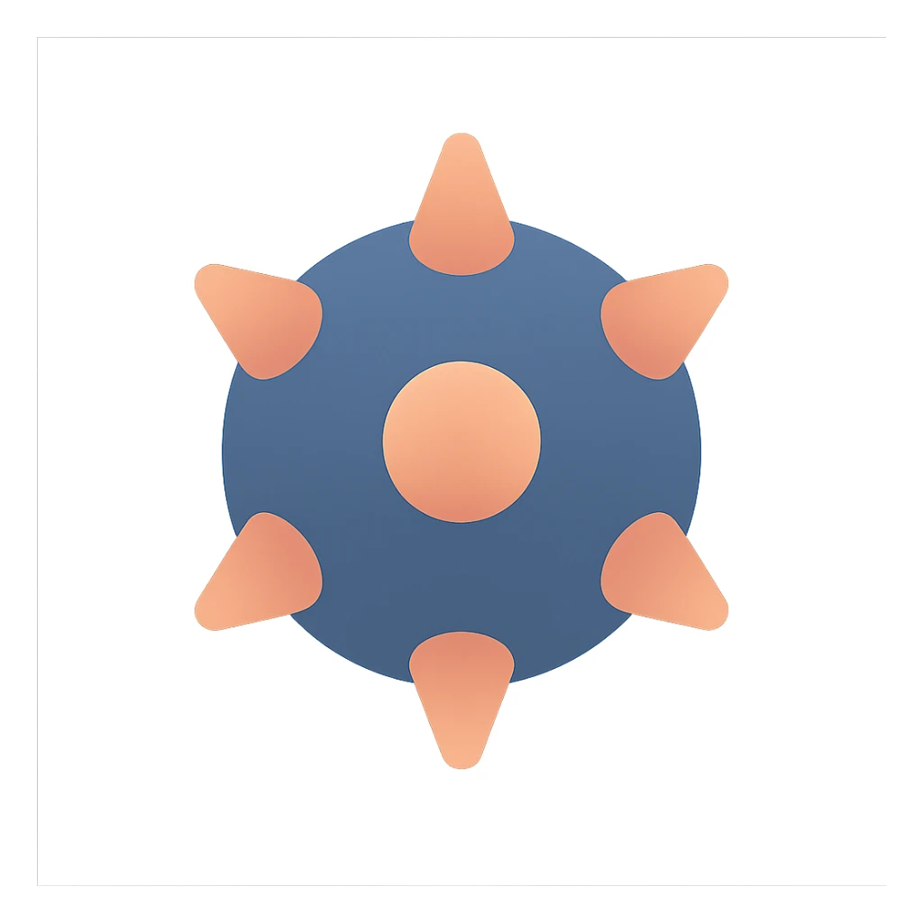 Render just the mace head as a clean and simple color icon with transparent background. sticker