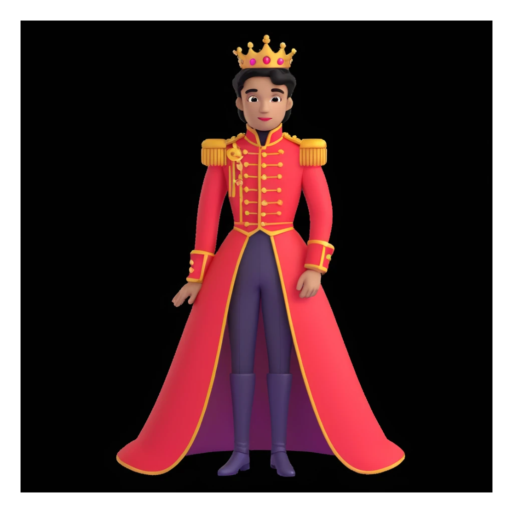 prince in red dress, royal background sticker