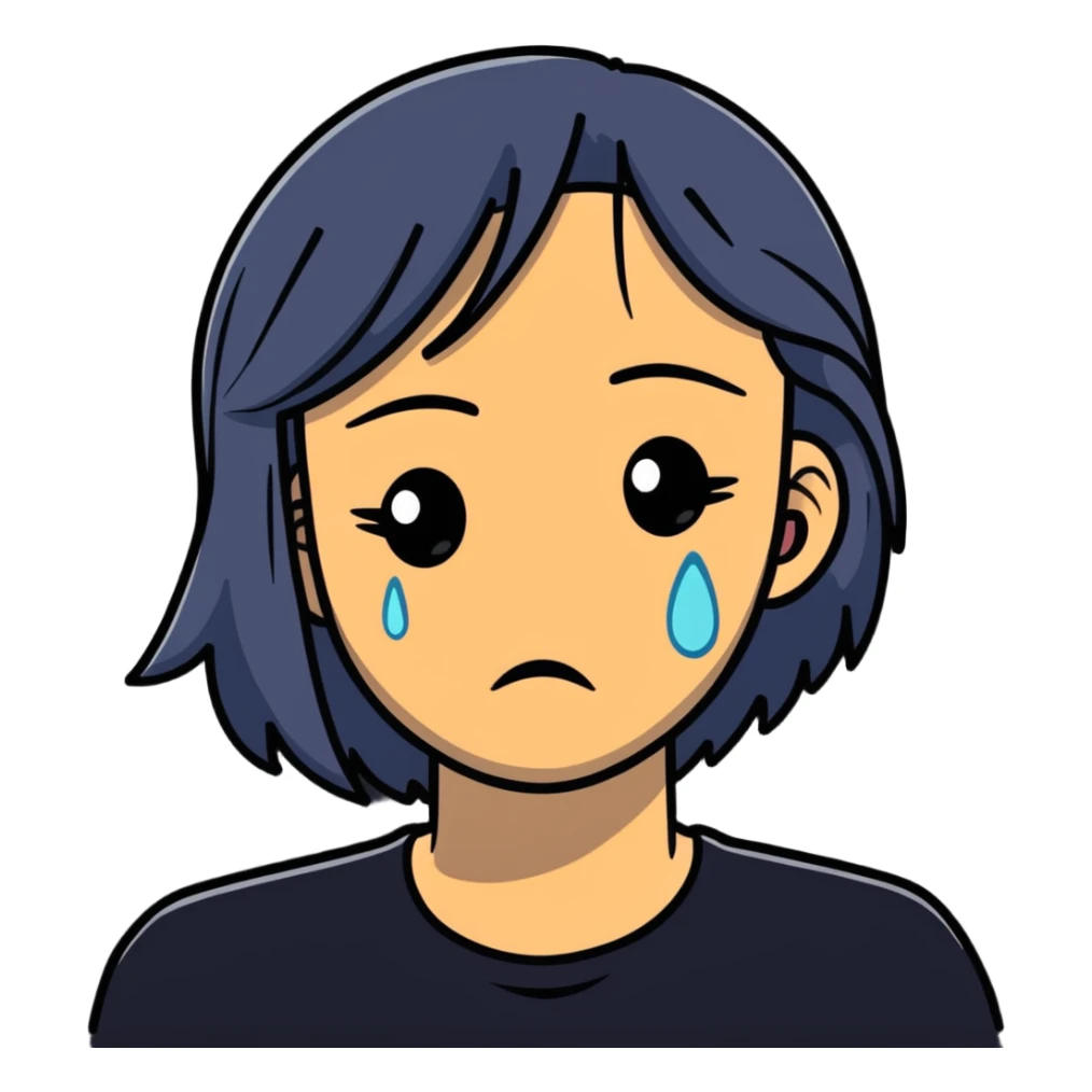 Sad woman crying with tears sticker