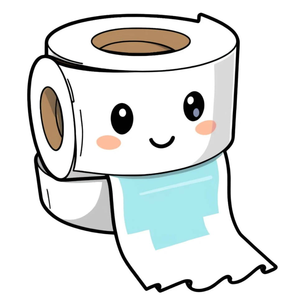 Toilet paper with cara’s face on it sticker