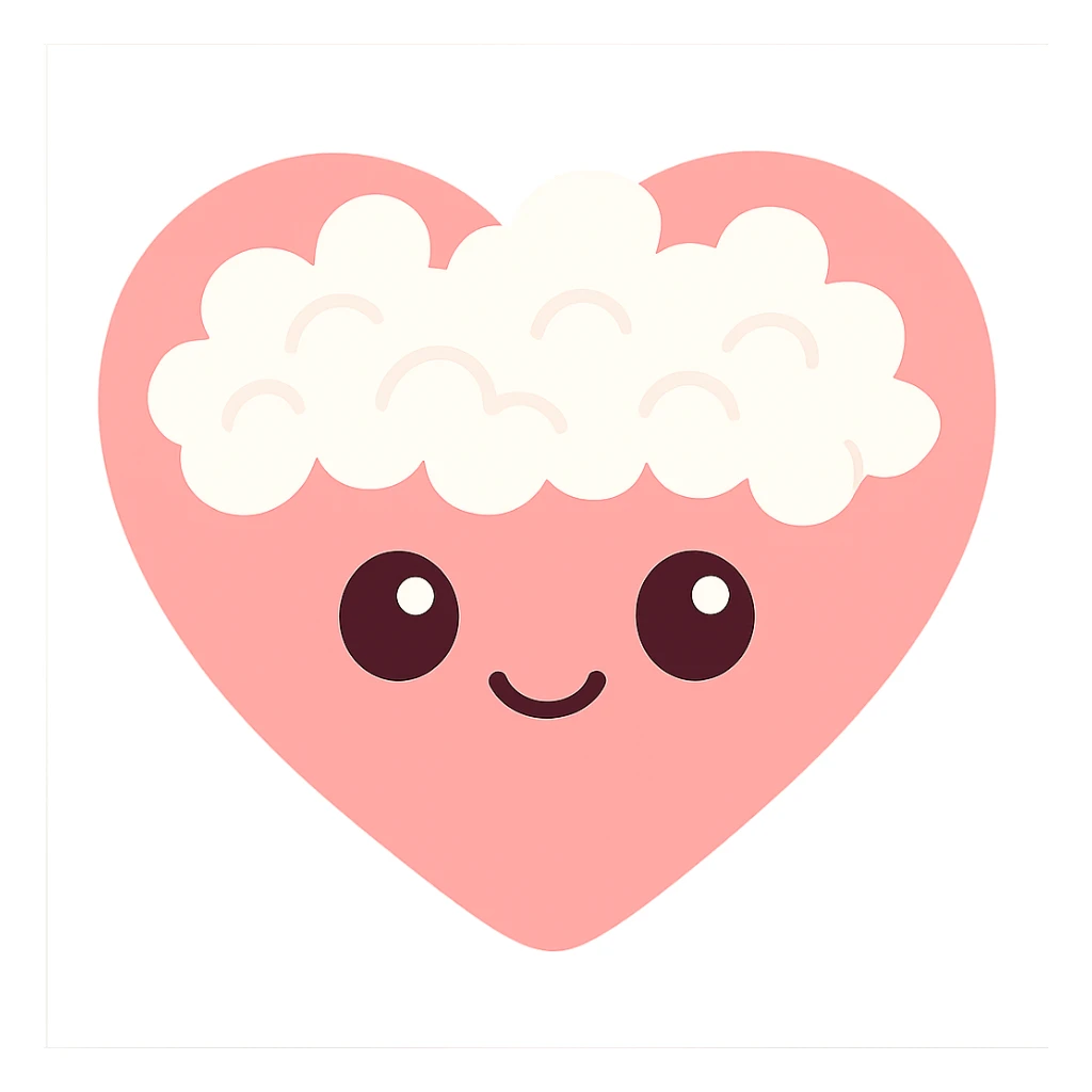 a heart shape filled with cottage cheese curds, playful and cute sticker