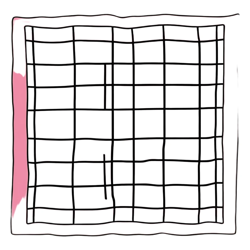 folded blanket with plaid pink and white pattern, cute sticker style sticker