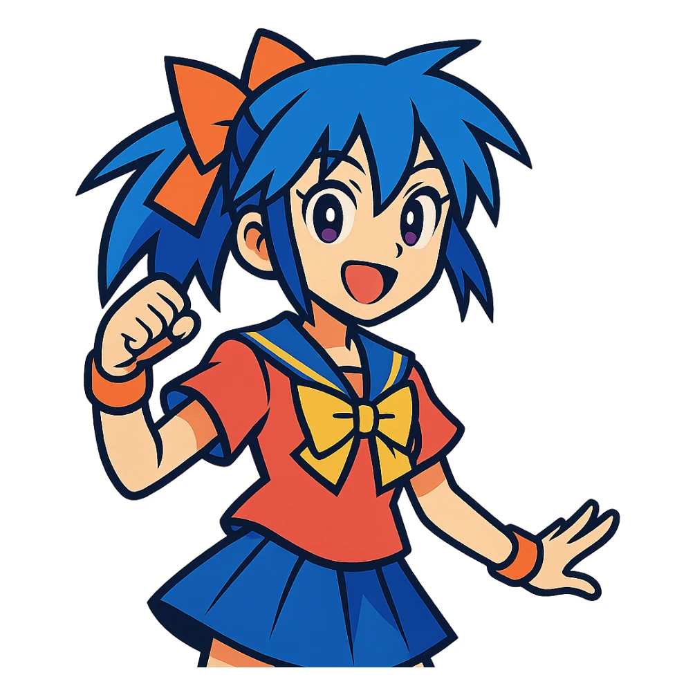 vibrant toon style anime character sticker