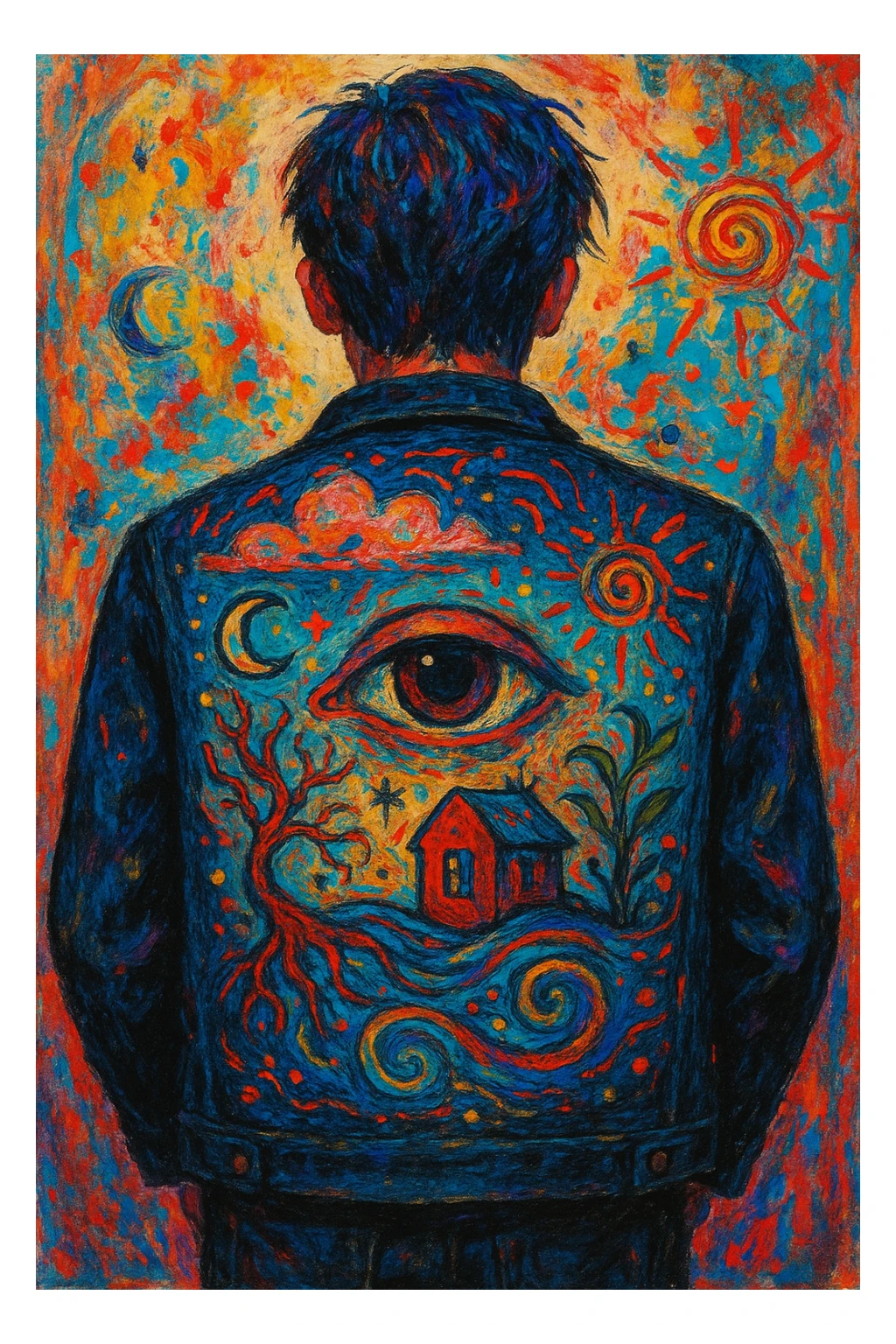 persona de espaldas, estilo alternativo, alternative and imaginative artistic style sticker