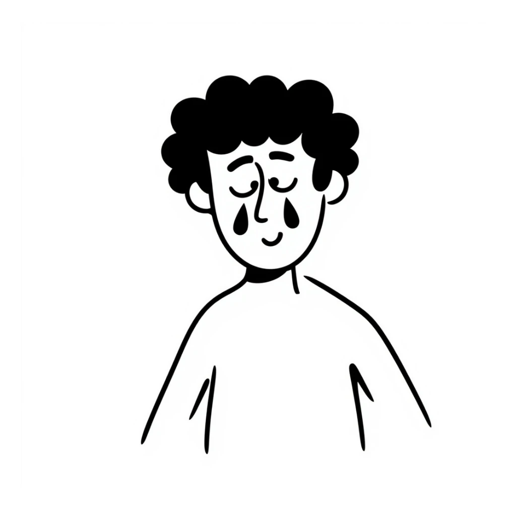 Michelangelo's statue of David with tears, symbolizing the statue crying sticker