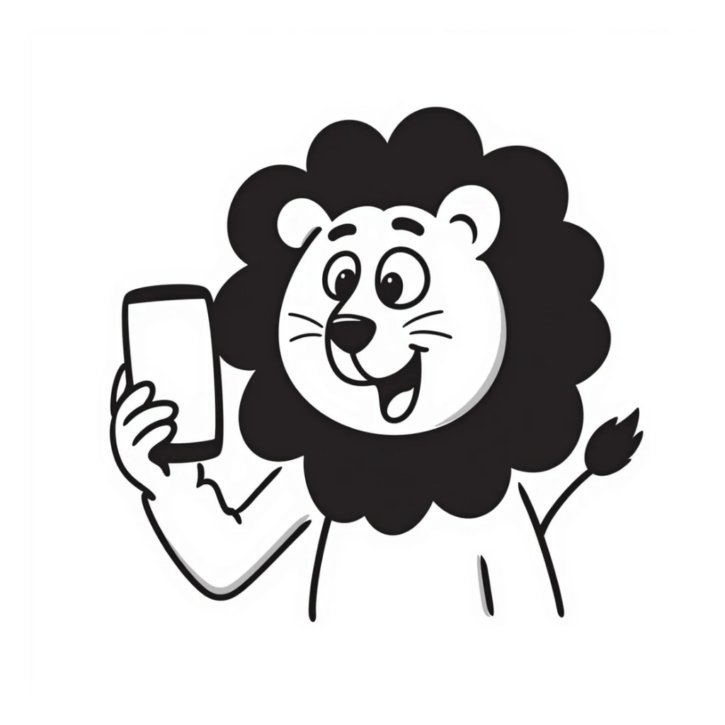 Selfie lion sticker