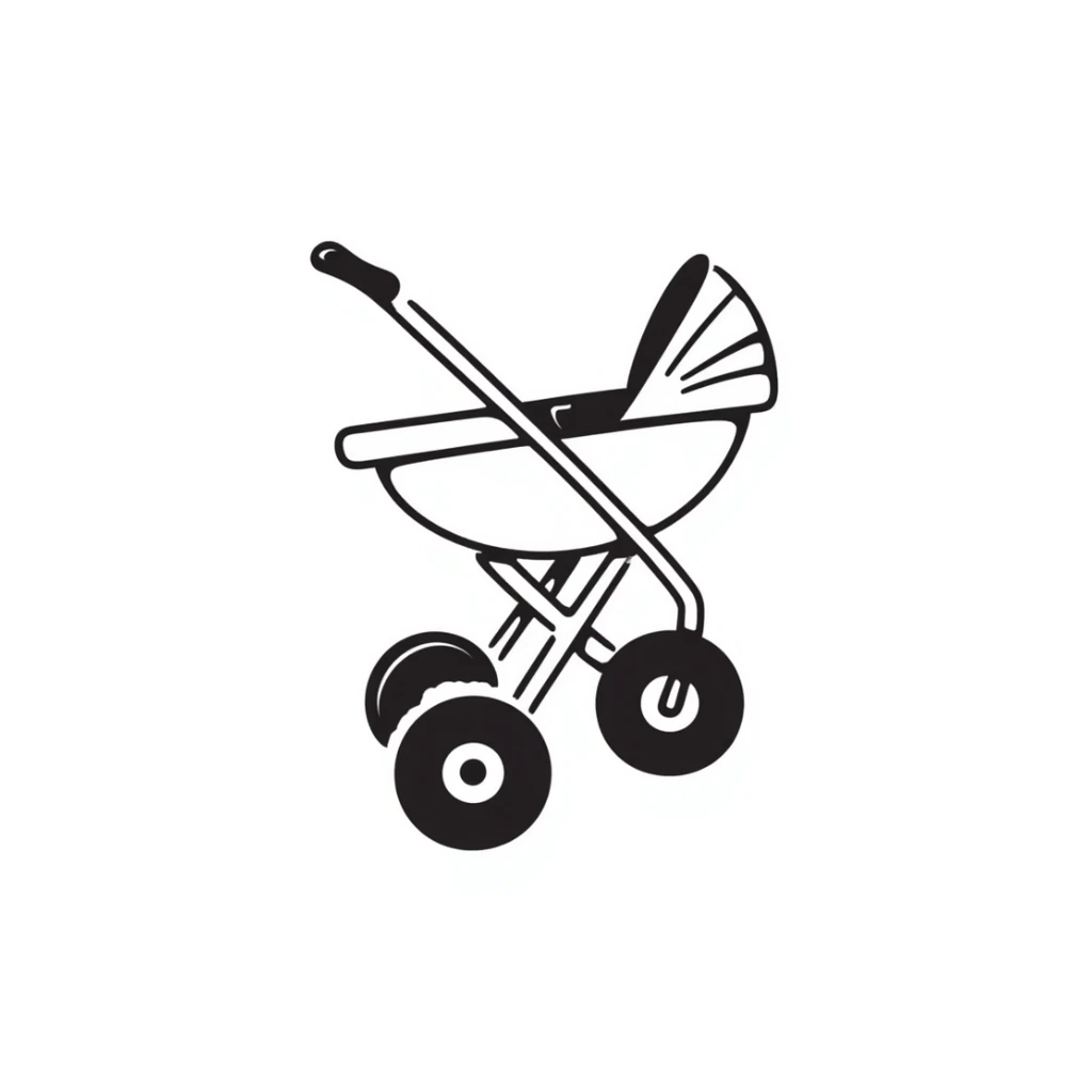 stroller doing a dramatic wheelie sticker