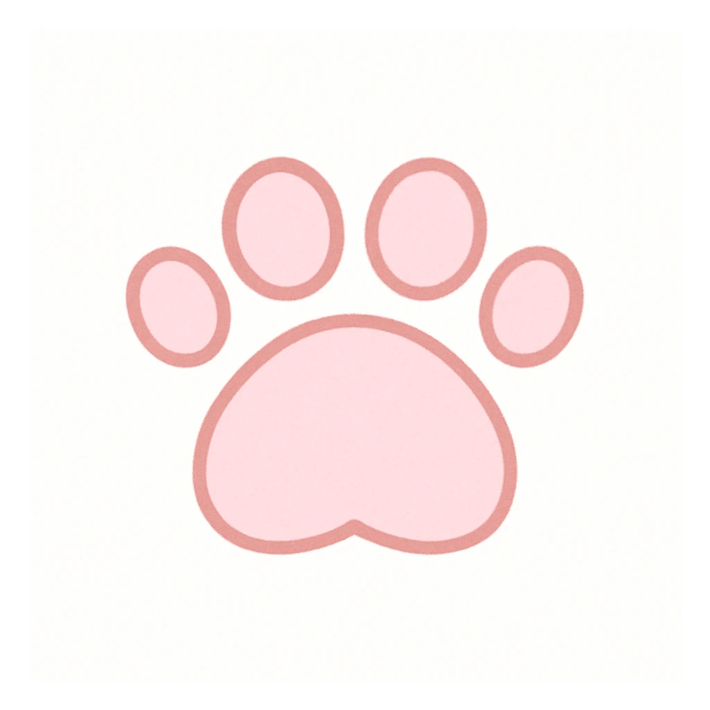 a cute and friendly pink paw print emoji, remove face sticker