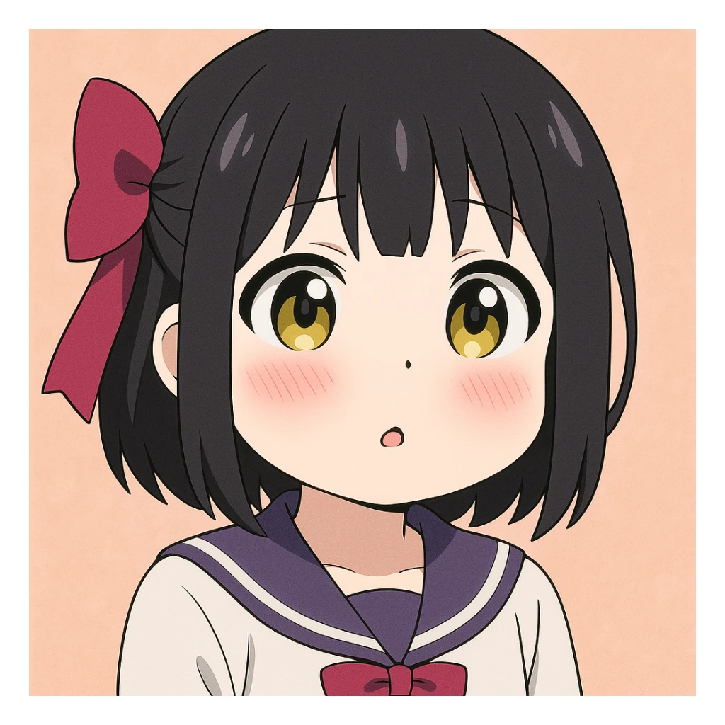 Shikoku from Chained Soldier, super cute, blushing cheeks, small mouth, round face sticker