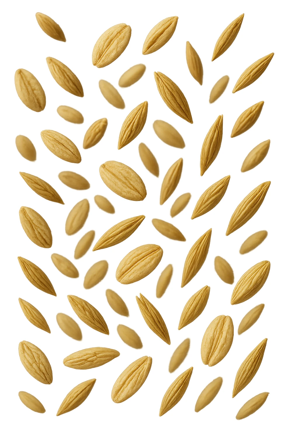 Avena e orzo FLUTTUANO IN ARIA, iperrealistico 4k sticker