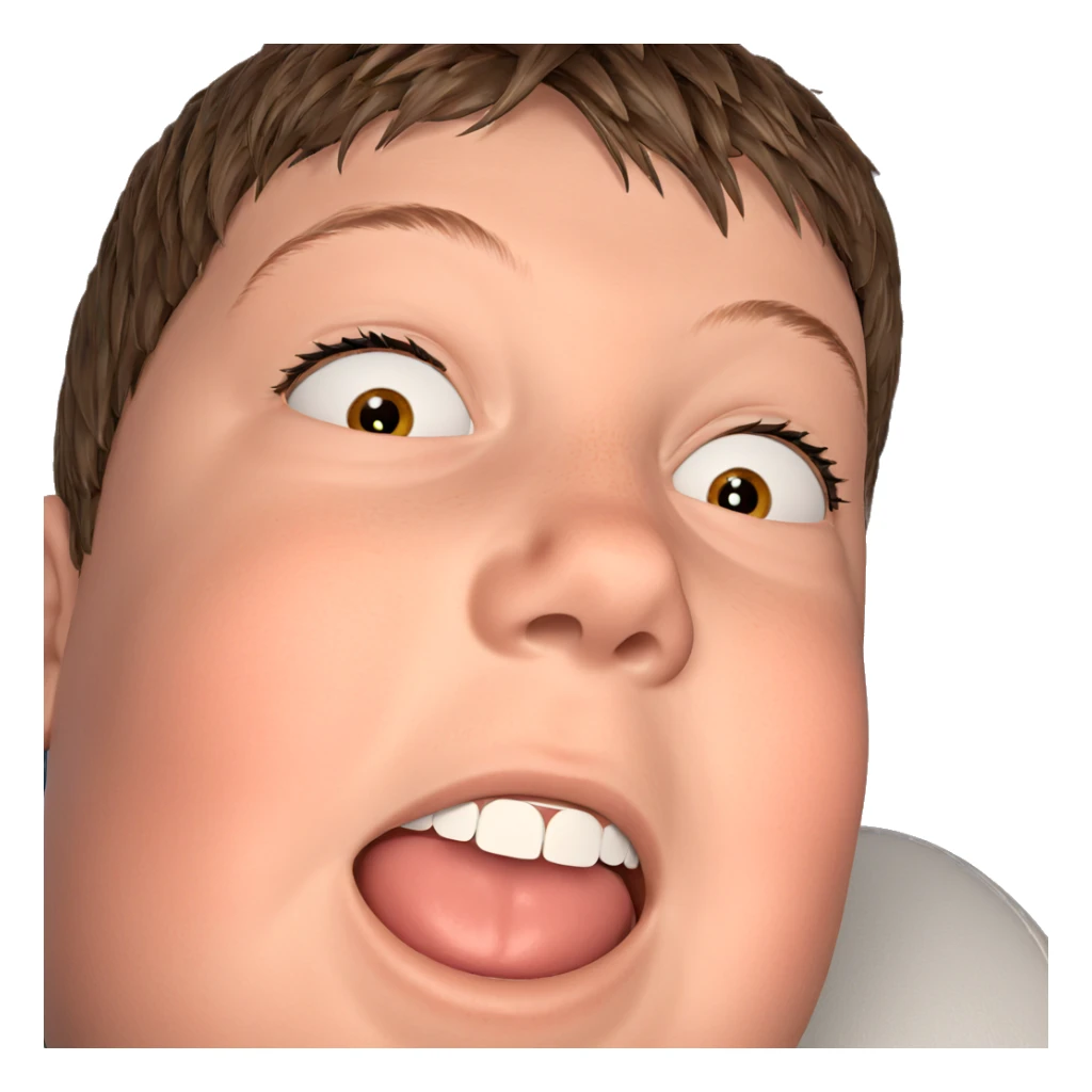 brown haired boy portrait sticker