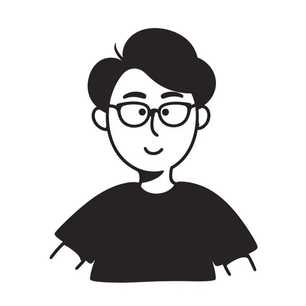 hand drawn doodle style portrait of Jawed Karim, YouTube founder sticker