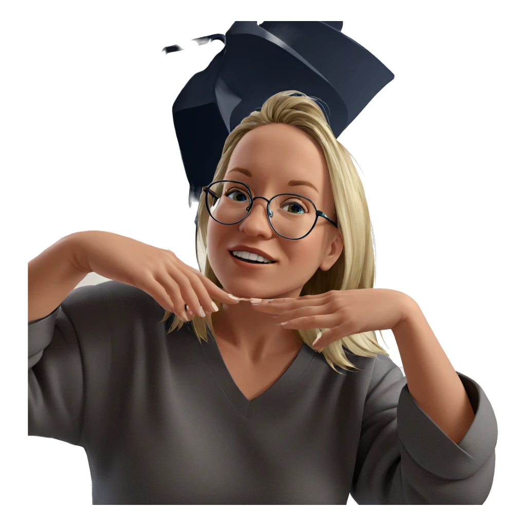 blonde girl with glasses sticker