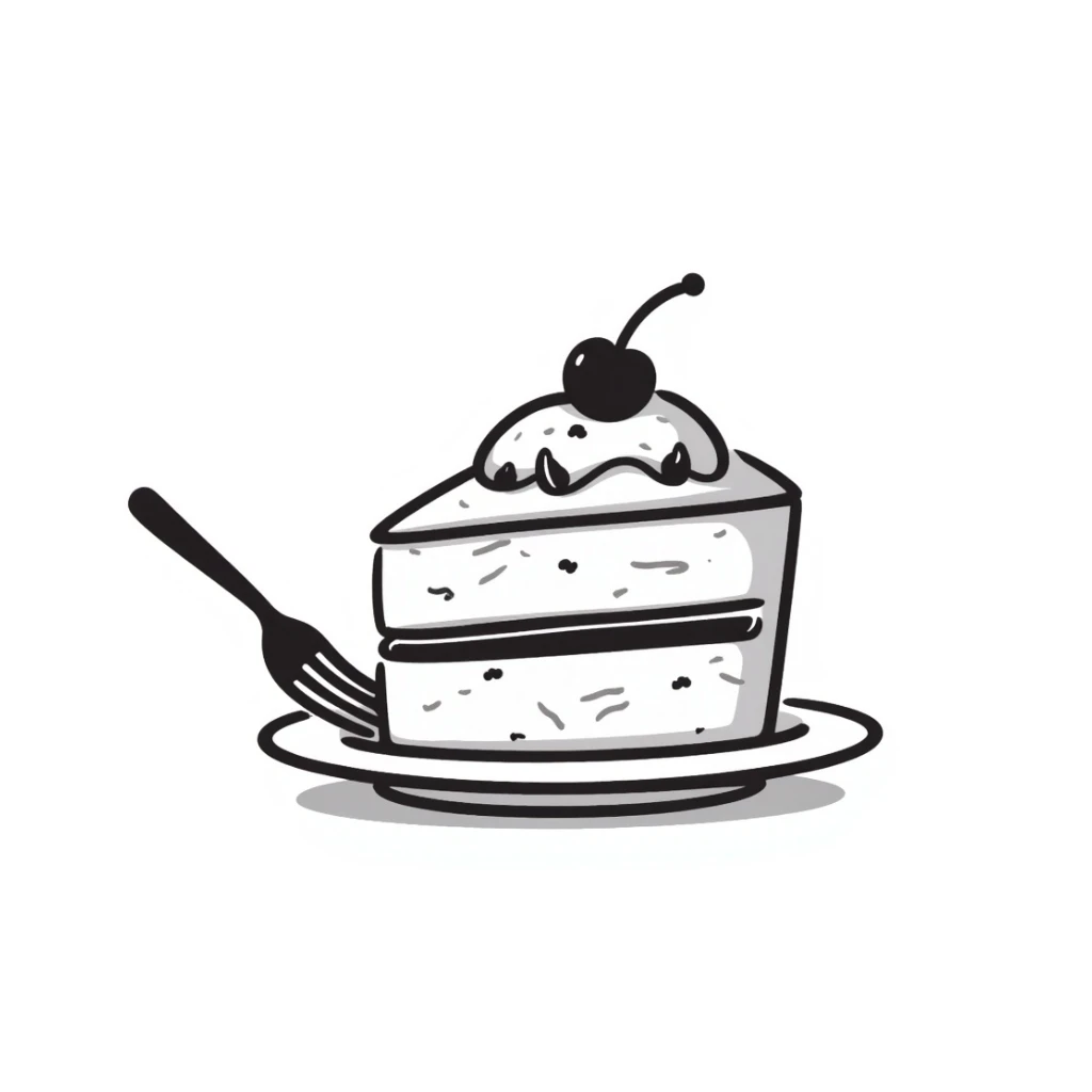 slice of cake hand drawn doodle style sticker