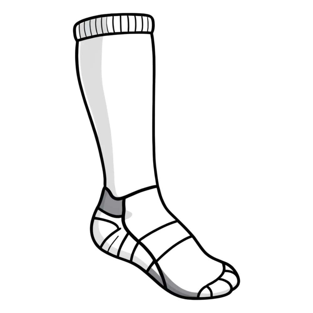 white athletic sock interior view showing the inside cushioned insole sticker