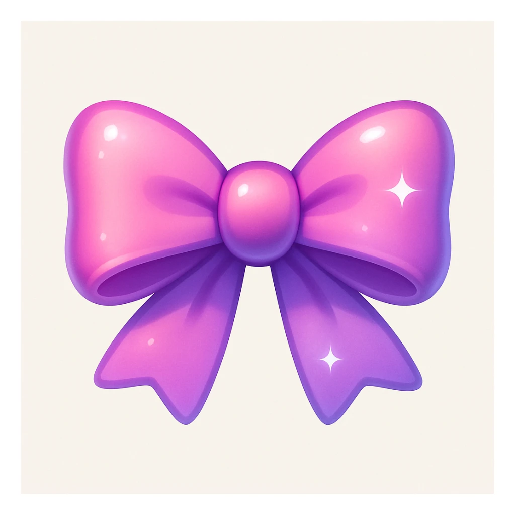 new bow emoji, cute and shiny, with a gradient effect sticker