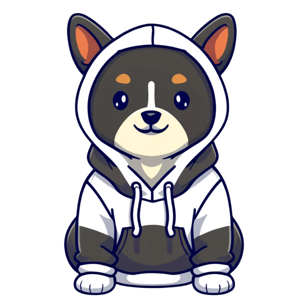 Dog wearing a hoodie  sticker