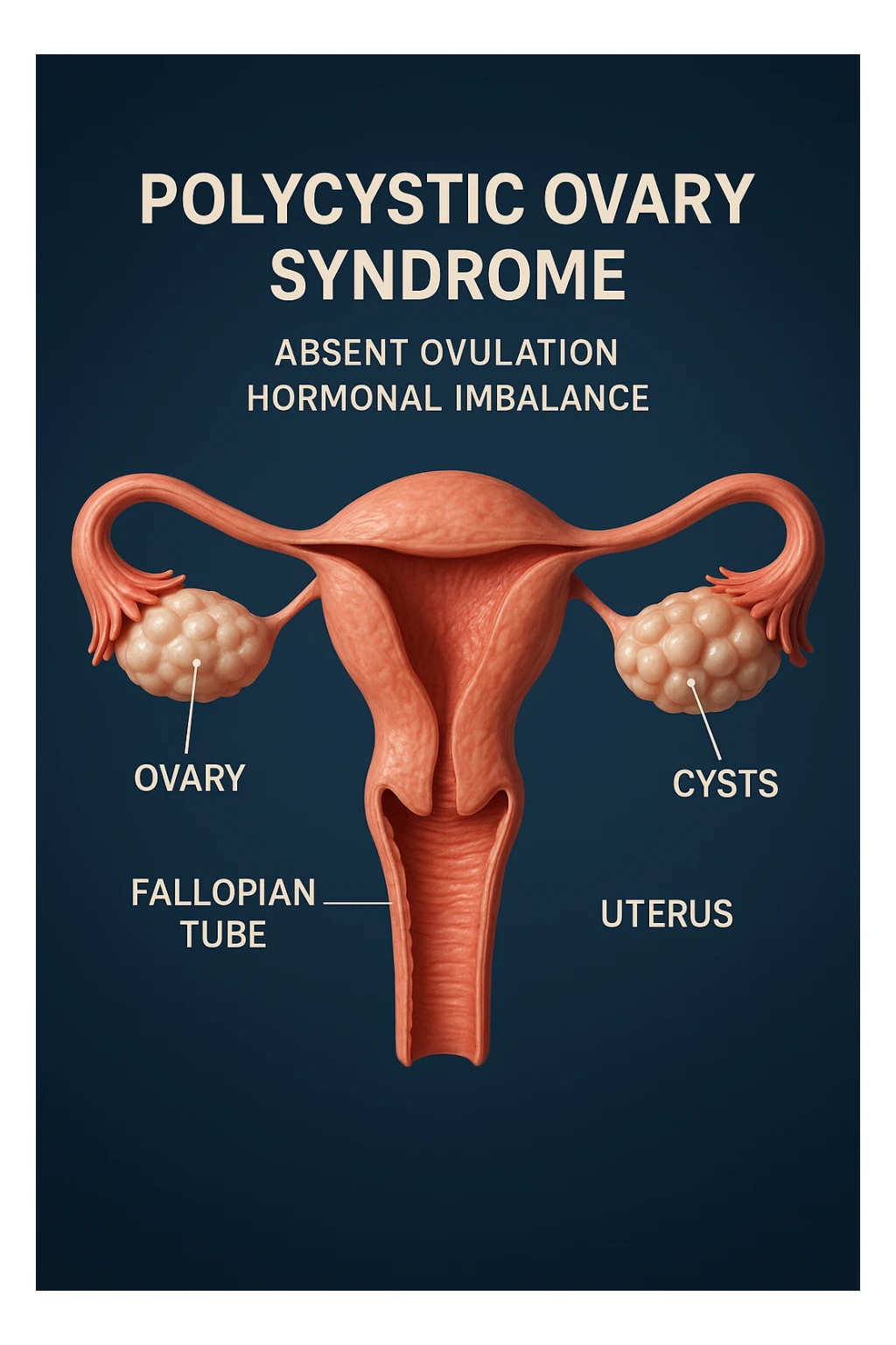 Ovulazione assente  in 3D immagine medica donna pcos sticker