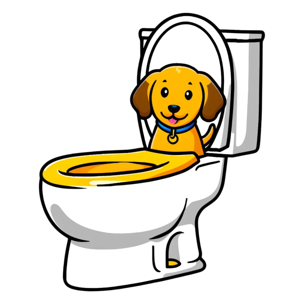 Golden doodle inside toilet sticker