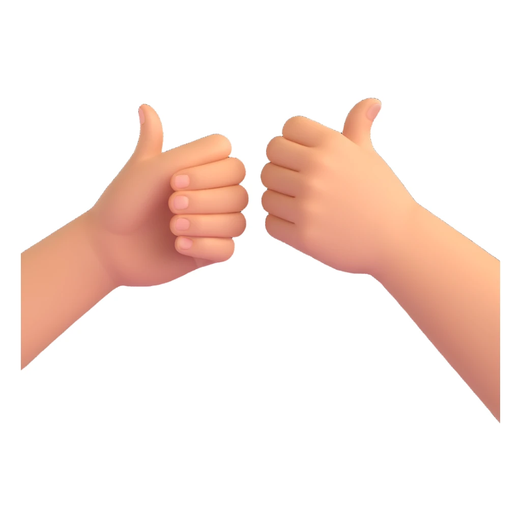 two hands high fiving, 3D cartoon style, dynamic motion, no background sticker