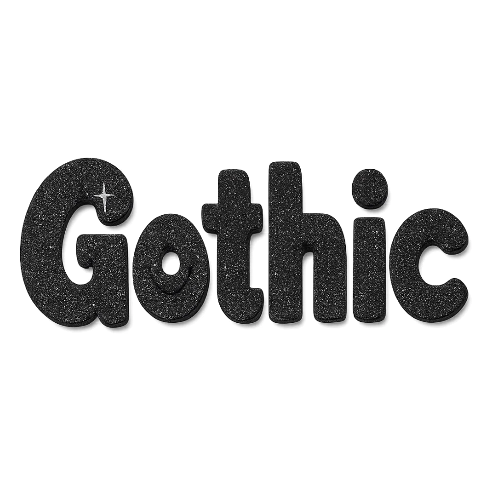 Add sparkling glitter and shimmer to the black text, keep the 3D paper-craft effect, kawaii style, no outline, transparent background. sticker