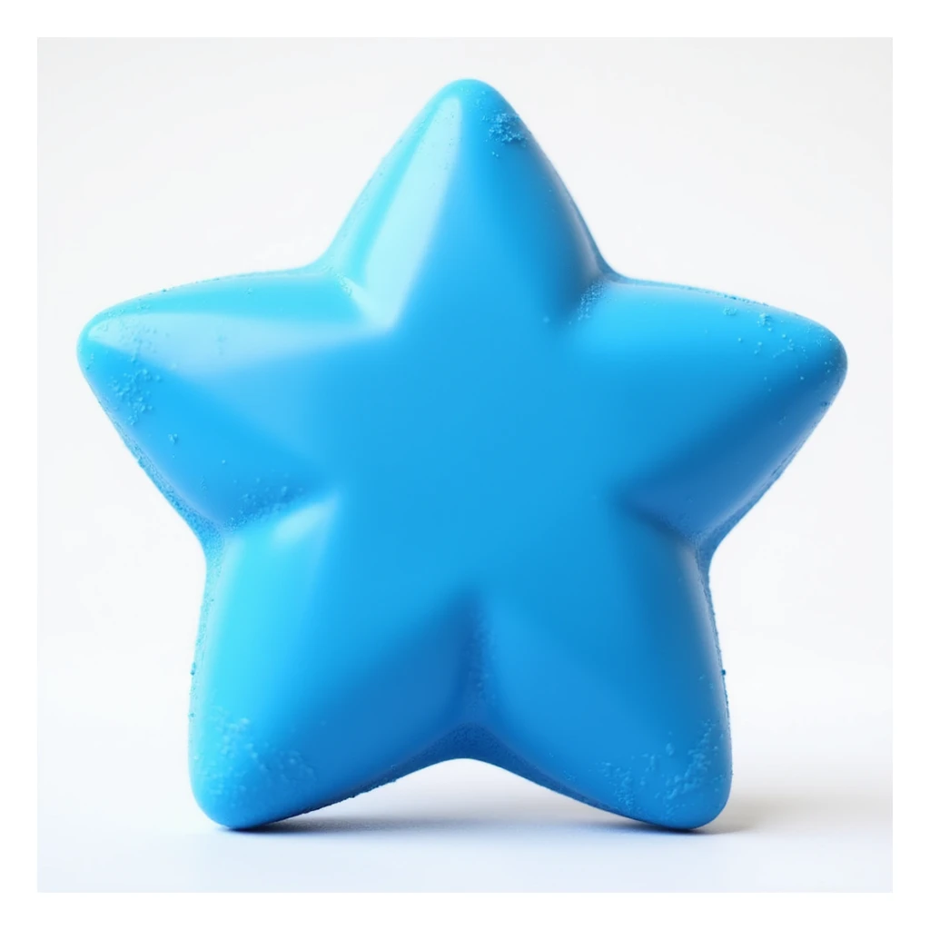 realistic blue candy shaped like a star, photorealistic style sticker