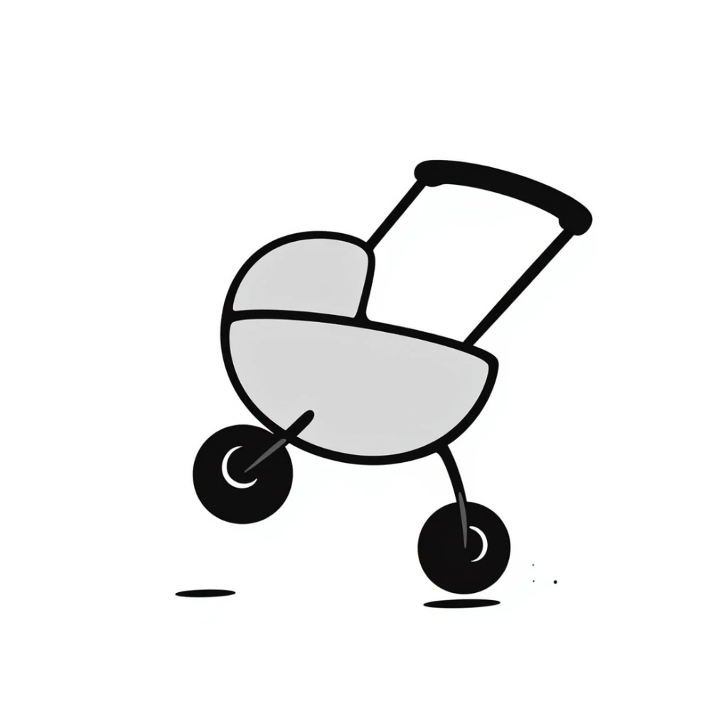 stroller doing a wheelie sticker