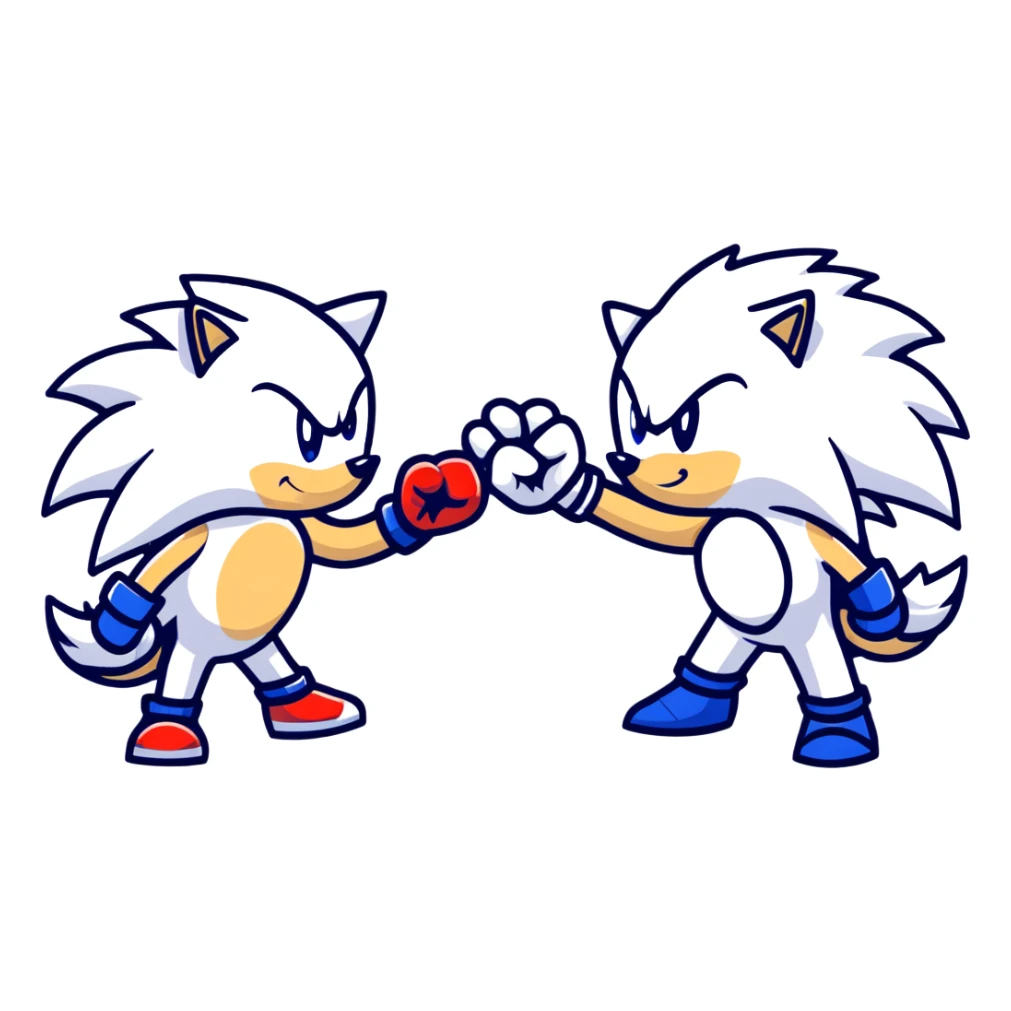 Sonic the Hedgehog and Silver the Hedgehog fist bumping sticker