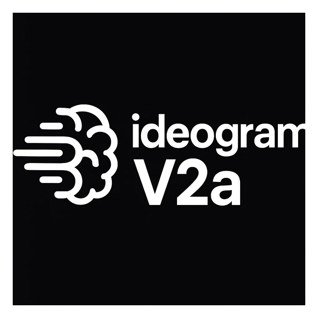 recreate this logo with text of "ideogram V2a", MAKE IT FIT IN SQAURE  sticker