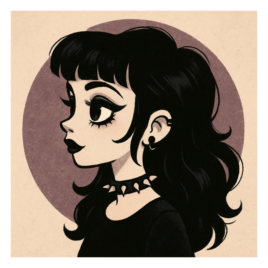 cute goth  profile girl art sticker