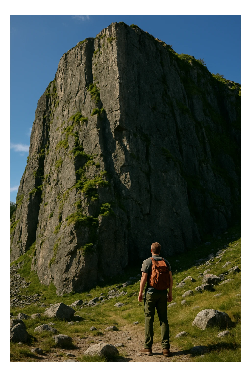 standing at the foot of the cliff sticker