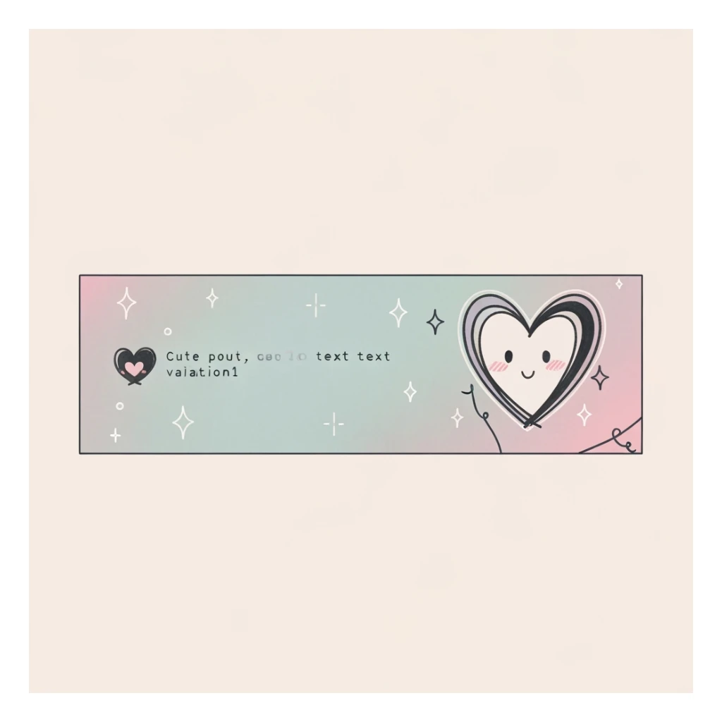 pastel emo banner with a heart accent, cute, expressive, minimal, variation 1 sticker