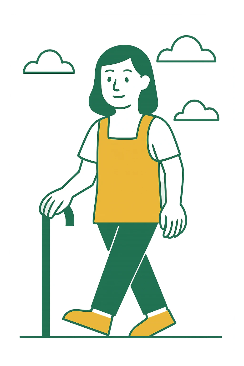 least restrictive environment, minimalistic, green gold and white color scheme, clean lines sticker