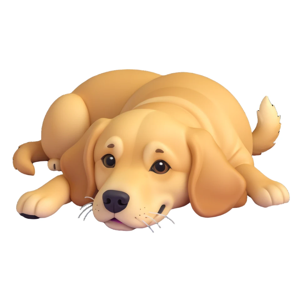 adorable golden retriever laying on the ground sticker