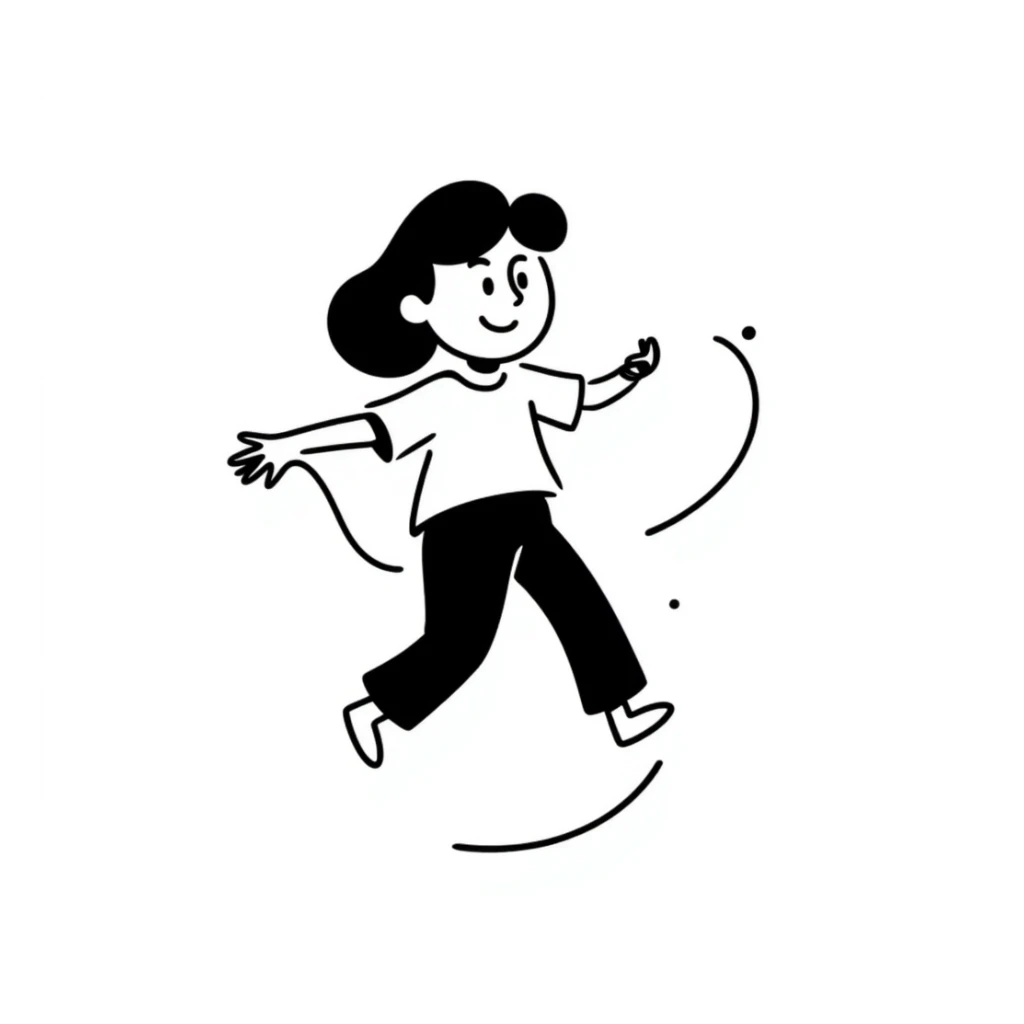 playful hand drawn sketch of a person jumping rope sticker