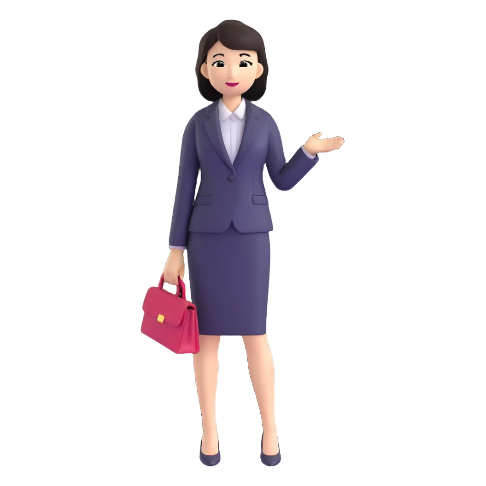 Japanese business woman in professional attire sticker