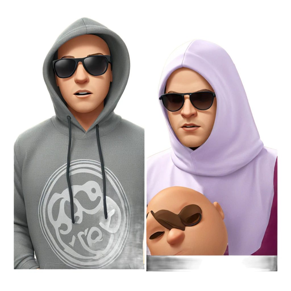 hooded boys with sunglasses sticker